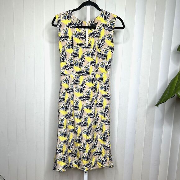 J. Crew Silk Dress Shift Sleeveless Preppy Metal Zip Side Slits Elegant Size 00 - Picture 1 of 9